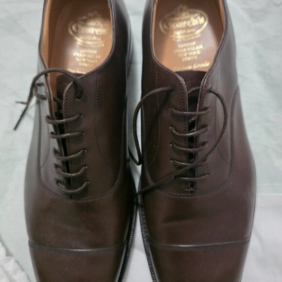 made in England Church's Men's Chololate  Brown Color oxford Shoes (size UK11) - Picture 2 of 8